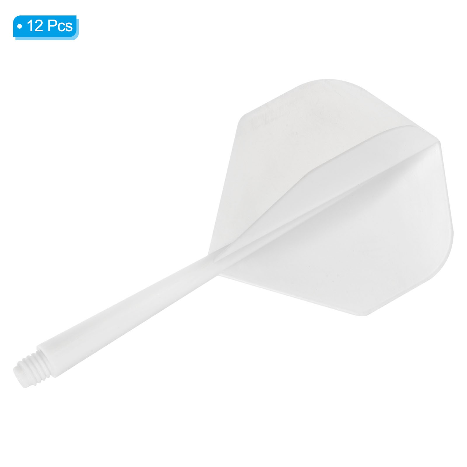 Integrated Dart Shaft & Flights, 12 Pack Plastic Dart Flight Set, White