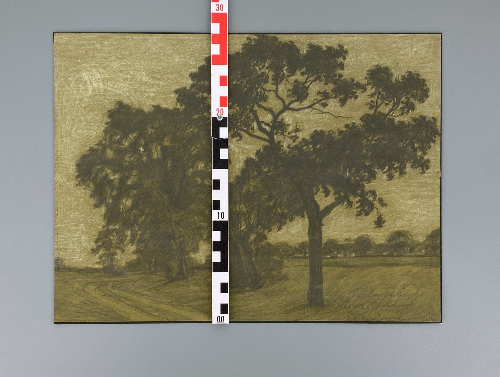 * DRAWING MARTIN LEHMANN STEGLITZ PARK DESSAU 1900 UNIQUE SIGNED