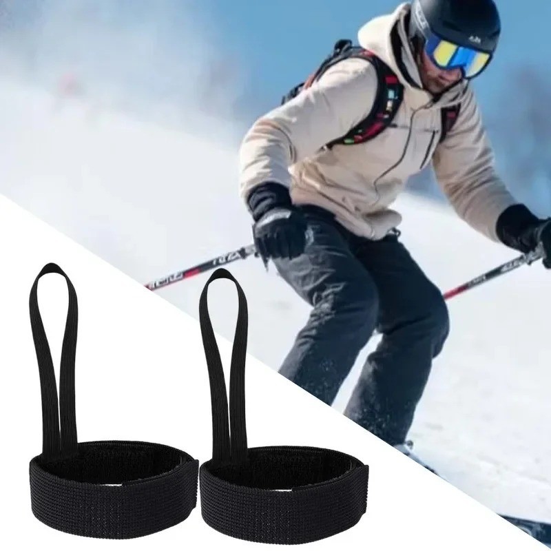2PCS Ski Glove Wristband Holder Elastic Durable for Winter Skiing Sport Tool