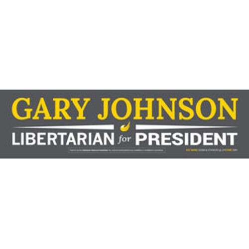 Gary Johnson Libertarian For President Bumper Sticker