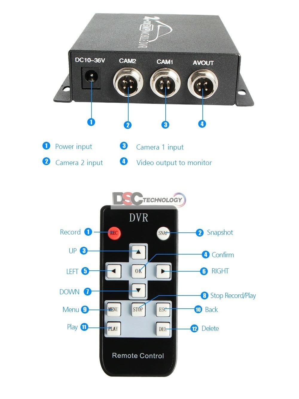2CH Mini DVR Video Audio SD Security Surveillance Recorder Motion Detection 5MP