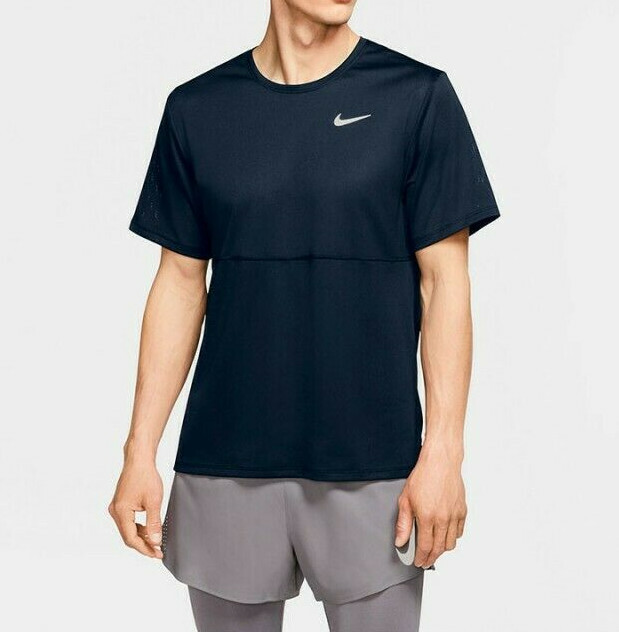 Nike Breathe Men's Navy Reflective Mush Running Top (CJ5332-451) Sizes S/M/L/XL