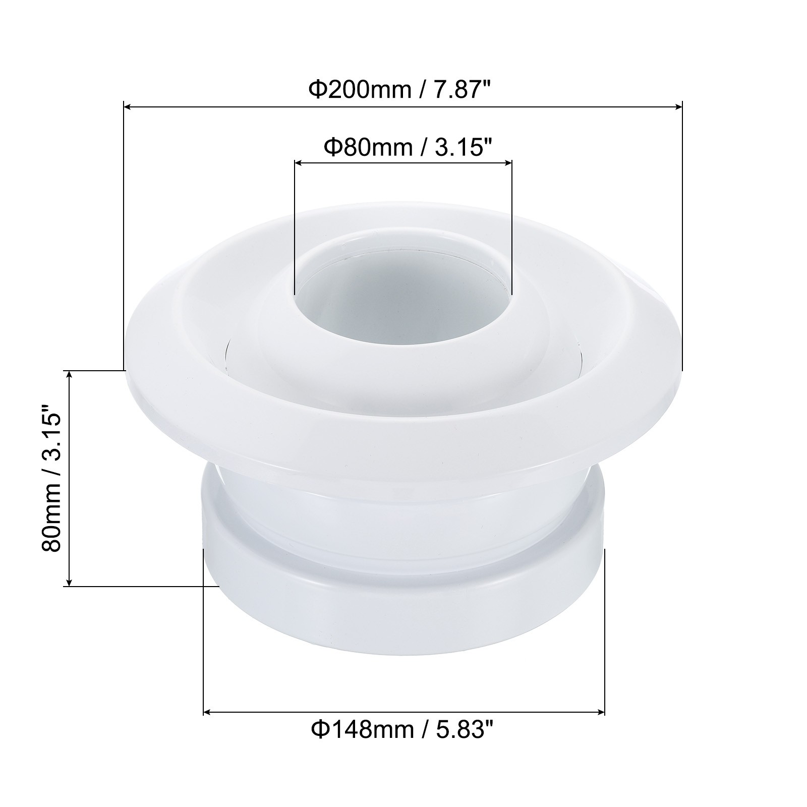 6" Round Air Vent Adjustable Ball Jet Nozzle Diffuser Ceiling Cover ABS Soffit
