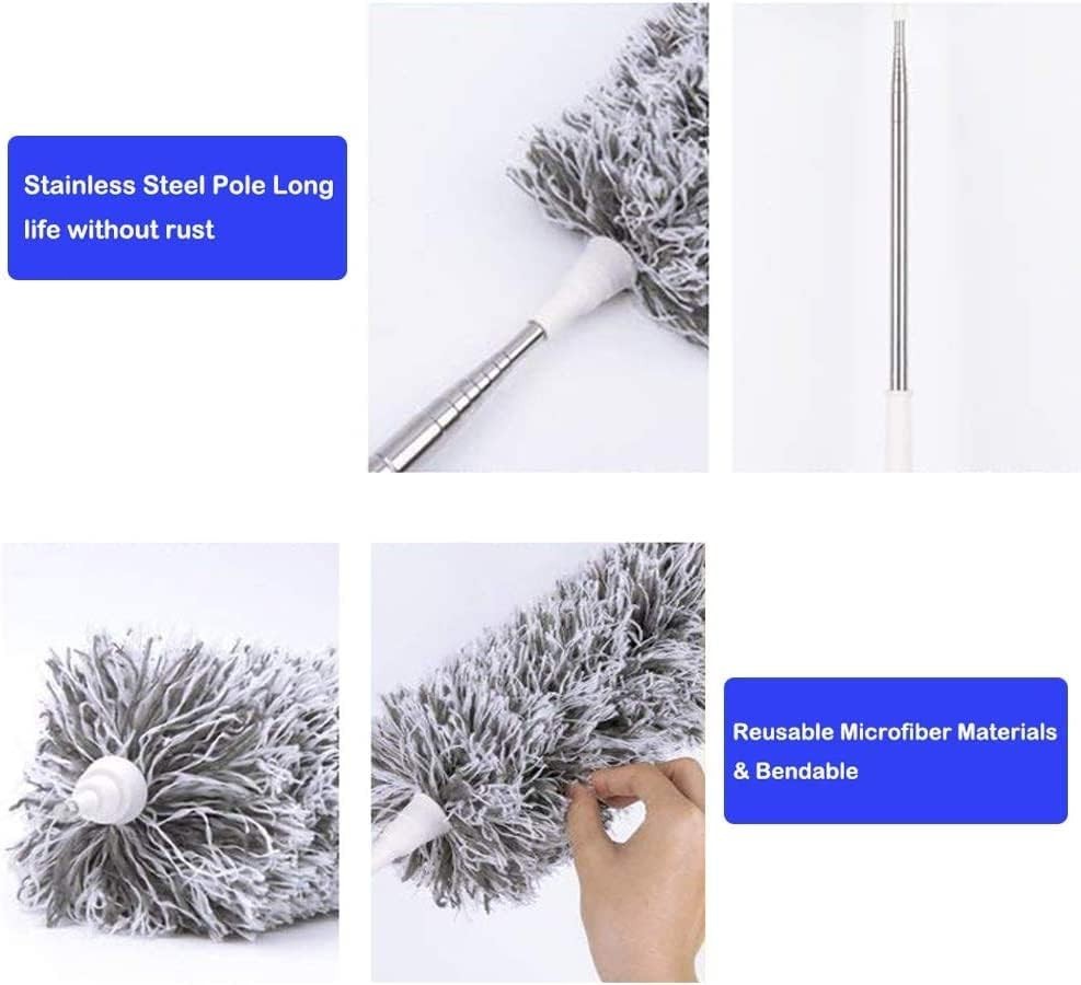 Microfiber Duster with Extension Pole for Ceiling Fans Cobwebs Cleaning