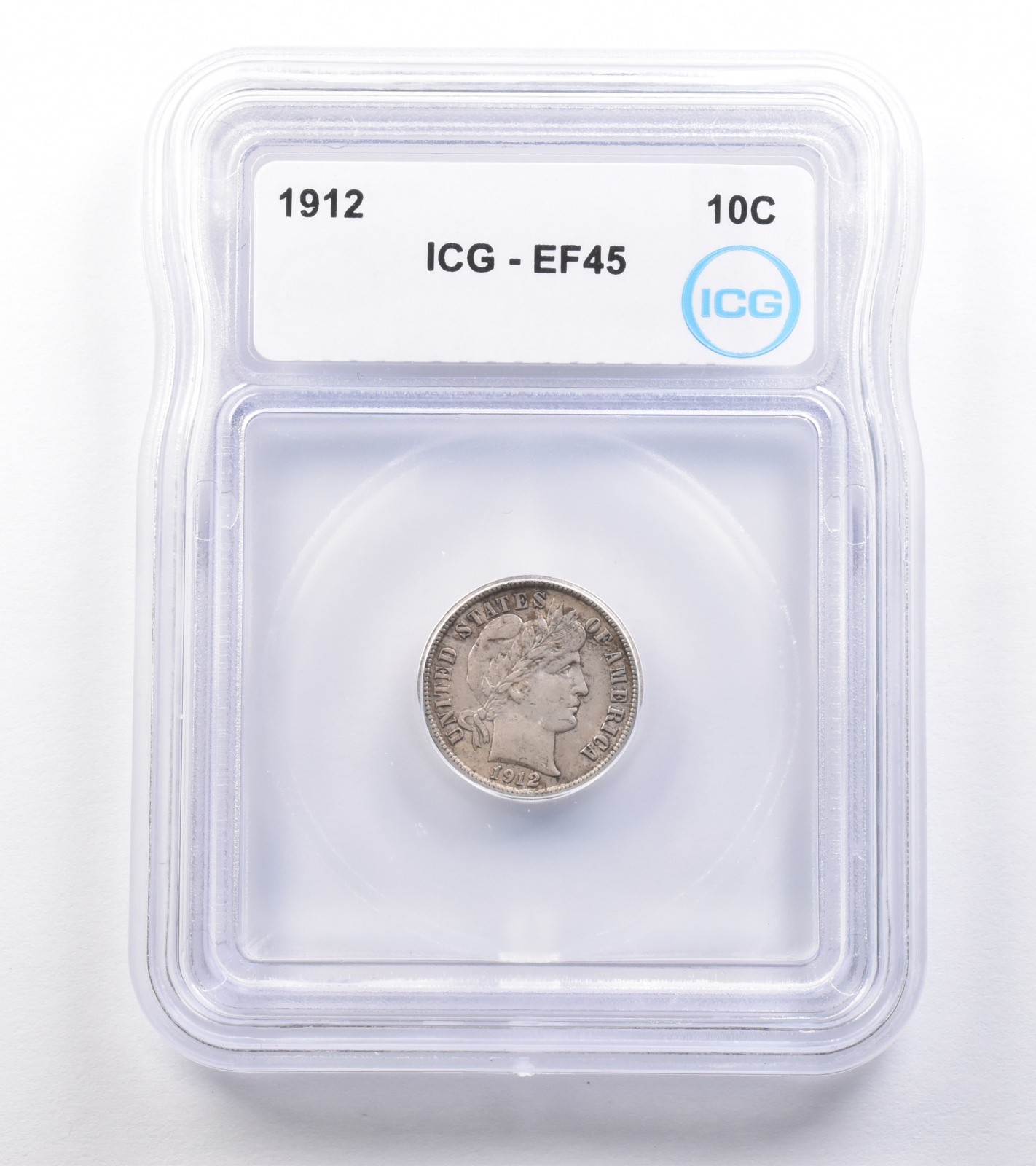 1912 Barber Dime EF45 ICG *4886