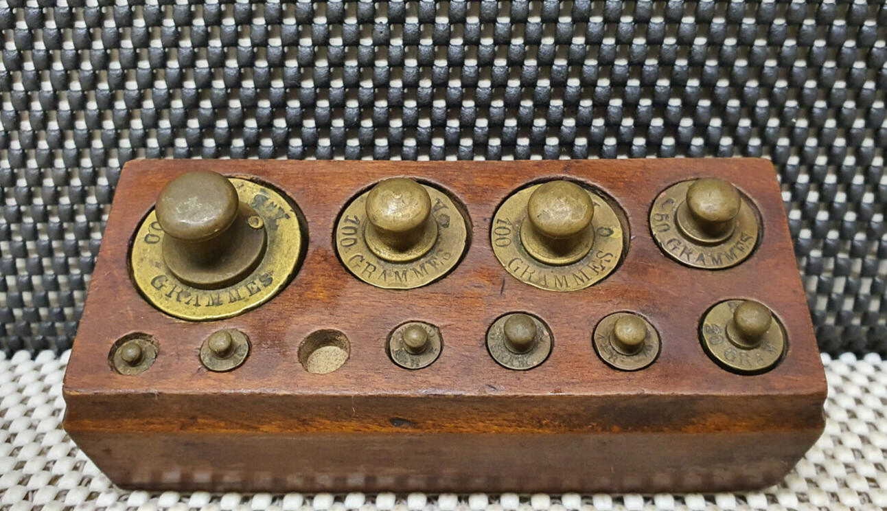 Set Of 10 Roberval Balance Weights From 200G To 1G Marked A B