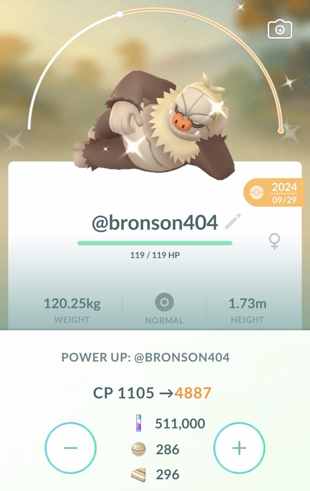 Shiny Slaking Level 50 3 Moves Unregistered MasterLeague