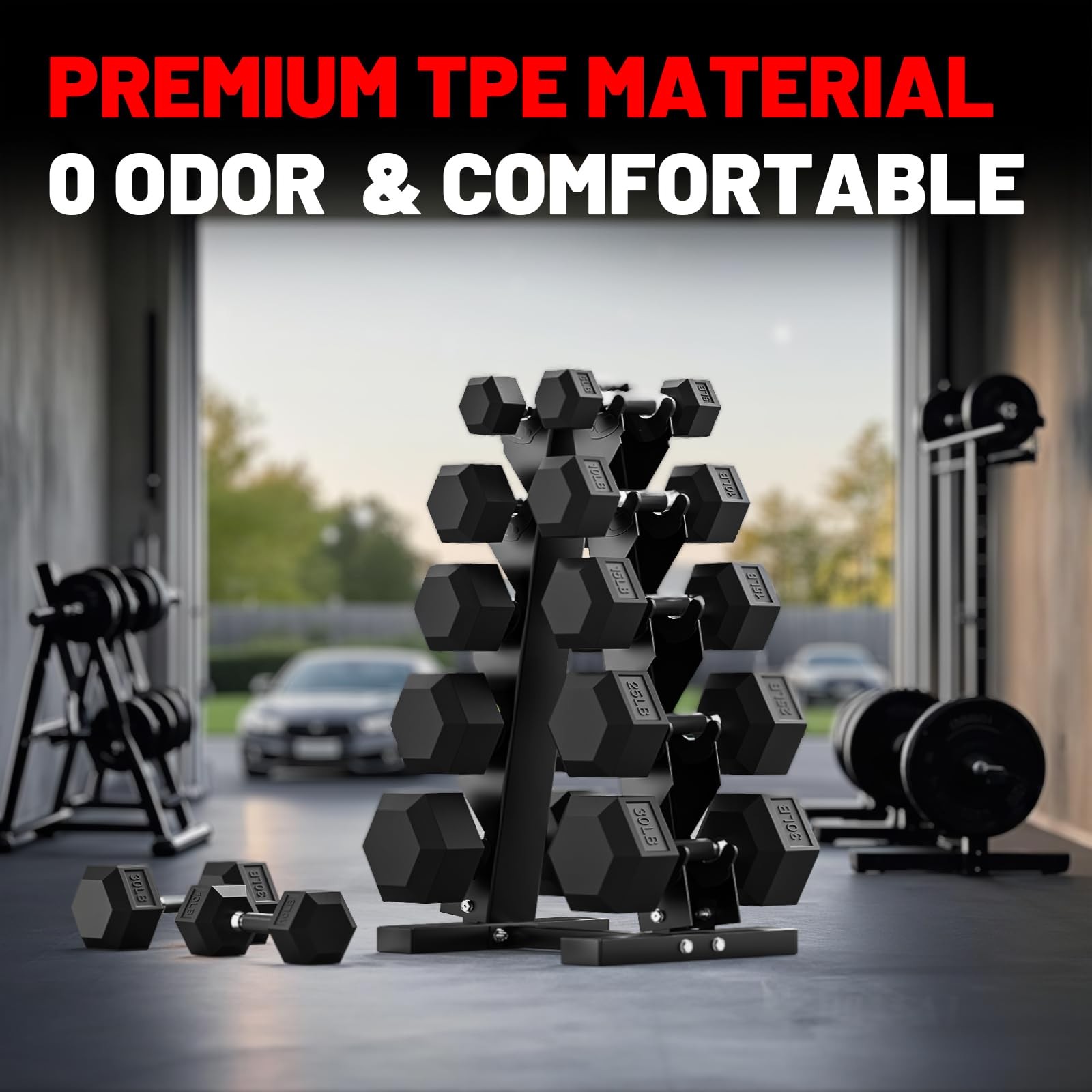 papababe Dumbbell Set Rubber Grip 4 lb Pair