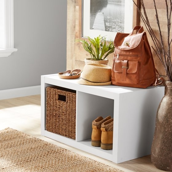 Better Homes and Gardens 2 Cube Storage Organizer, White Texture