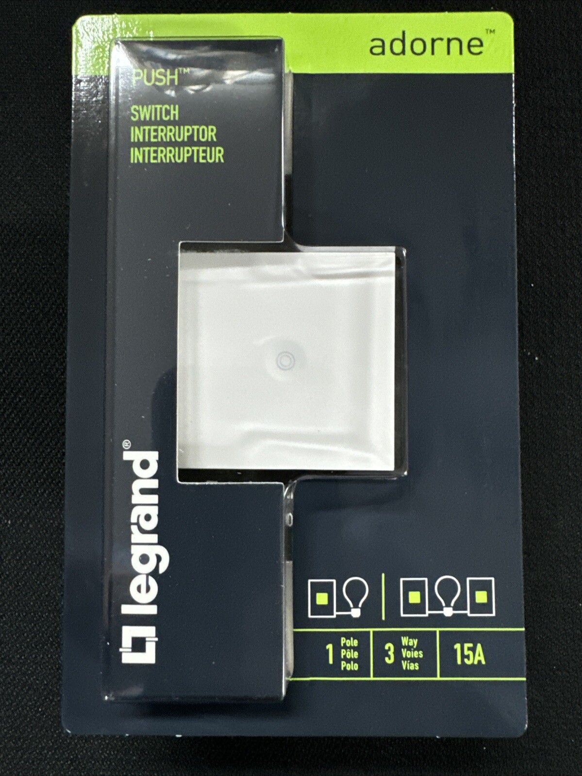ASPU1532W4 LEGRAND ADORNE PUSH SWITCH INTERRUPTOR WHITE