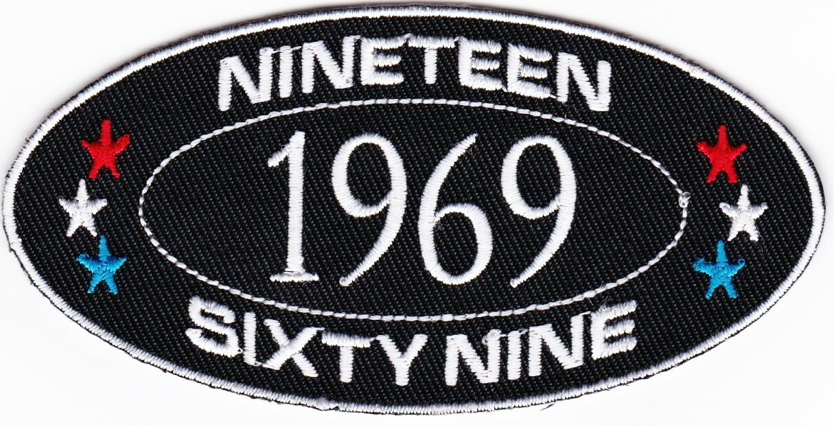(1) 1969 SEW/IRON ON PATCH EMBROIDERED BADGE EMBLEM CHEVROLET FORD DODGE PONTIAC