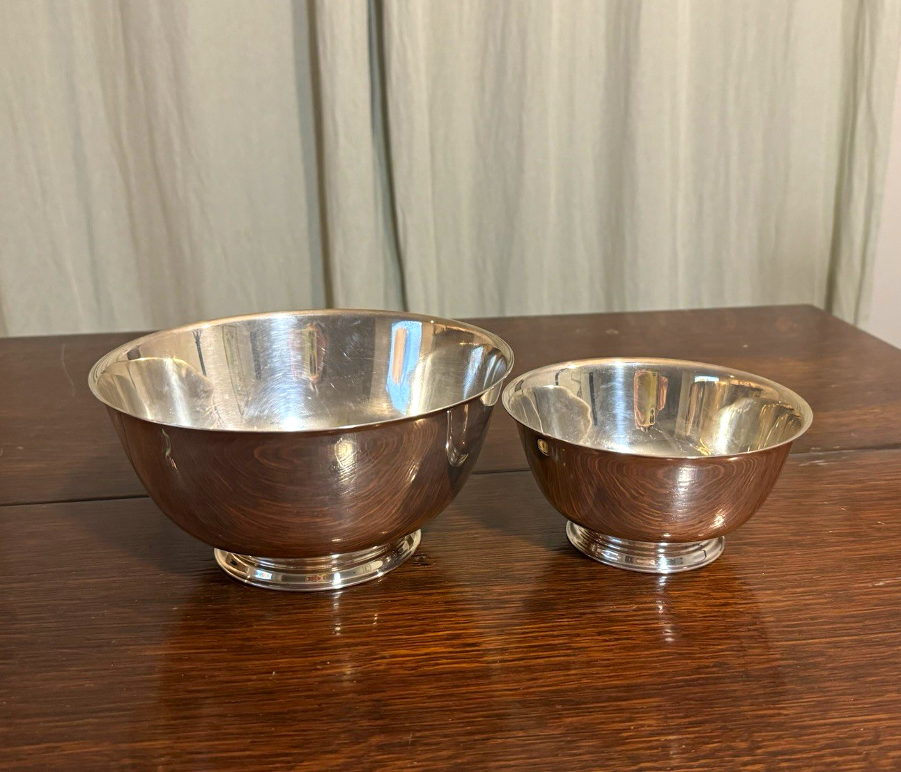 Oneida Silversmiths Paul Revere Reproduction Silver Plate Bowls Set of 2