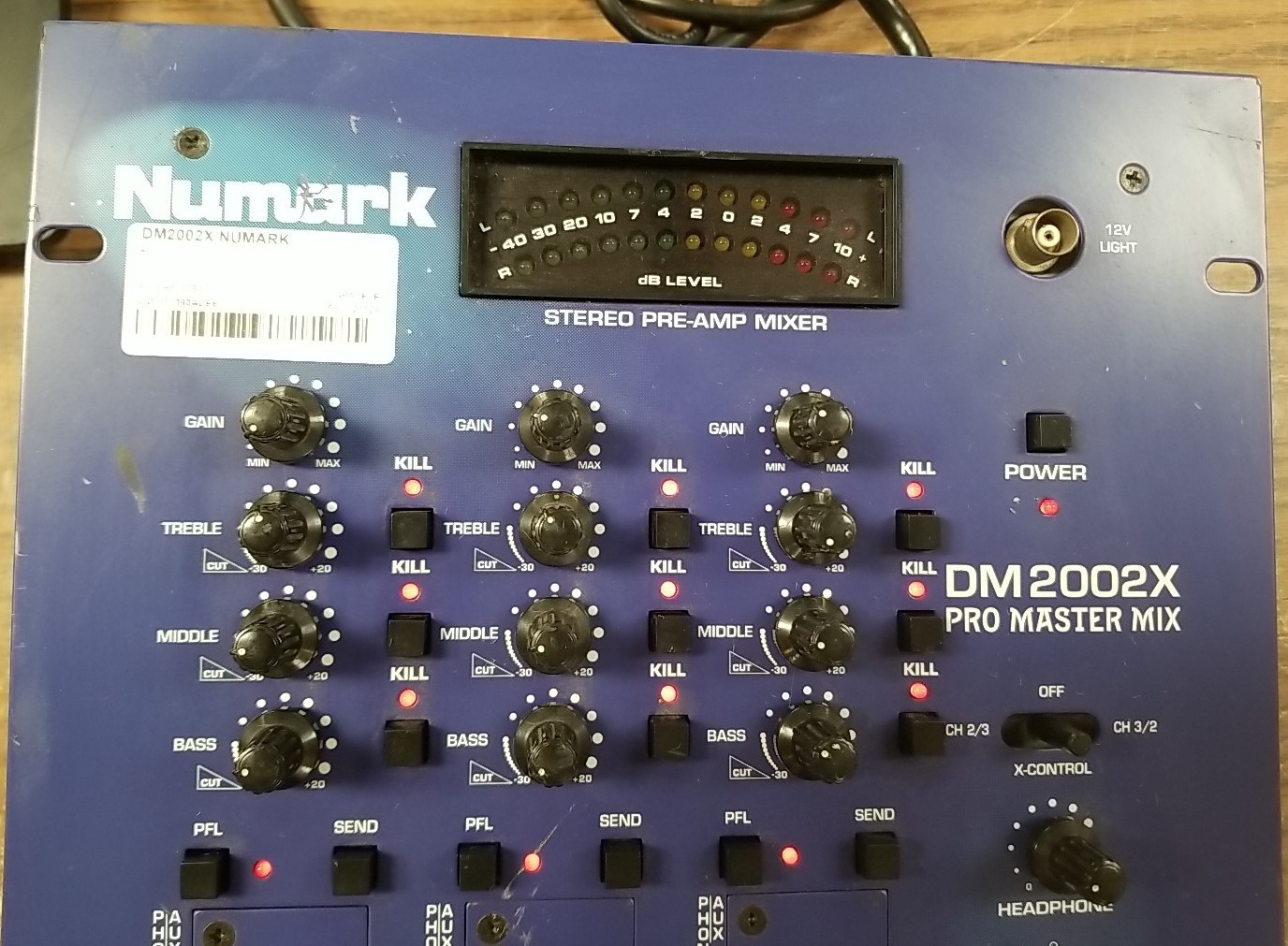 NUMARK DM 2002X Pro Master Mix DJ Mixer 3 Channels. *READ⬇️*
