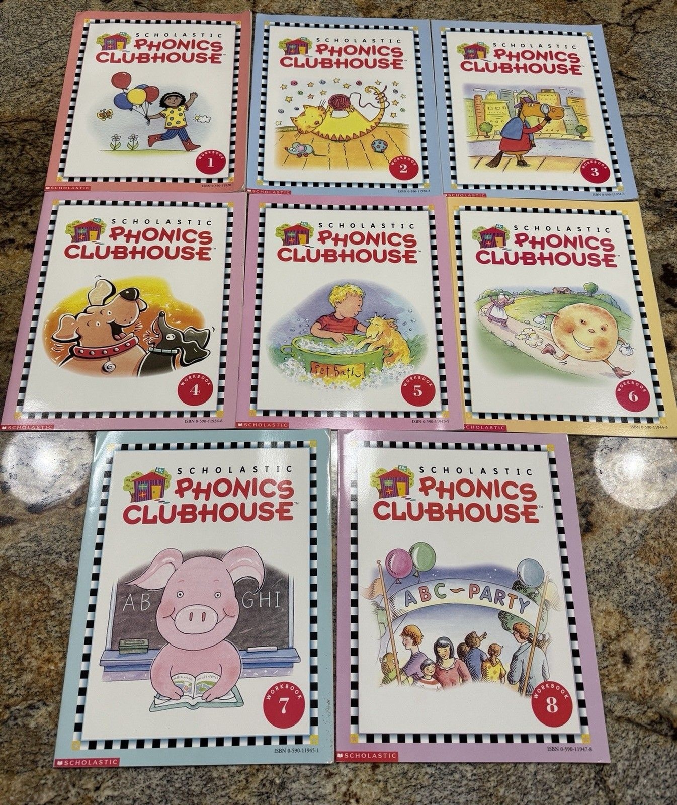 Scholastic PHONICS Workbooks Set (1-8) Grades 1 or 2 Summer School Slide Reading