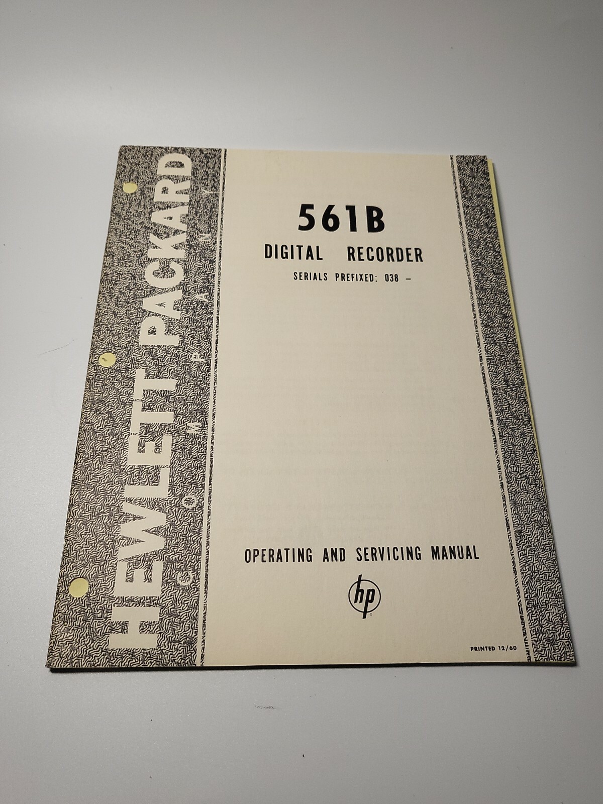 HP 561B Digital Recorder ~ Operating & Servicing Manual