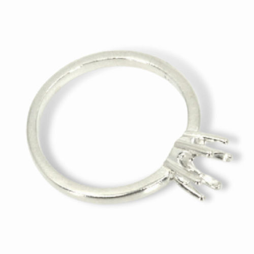 (4mm - 6.5mm) Round 6-Prong Sterling .925 Ring Setting (Ring Size 5,6,7, 8 )