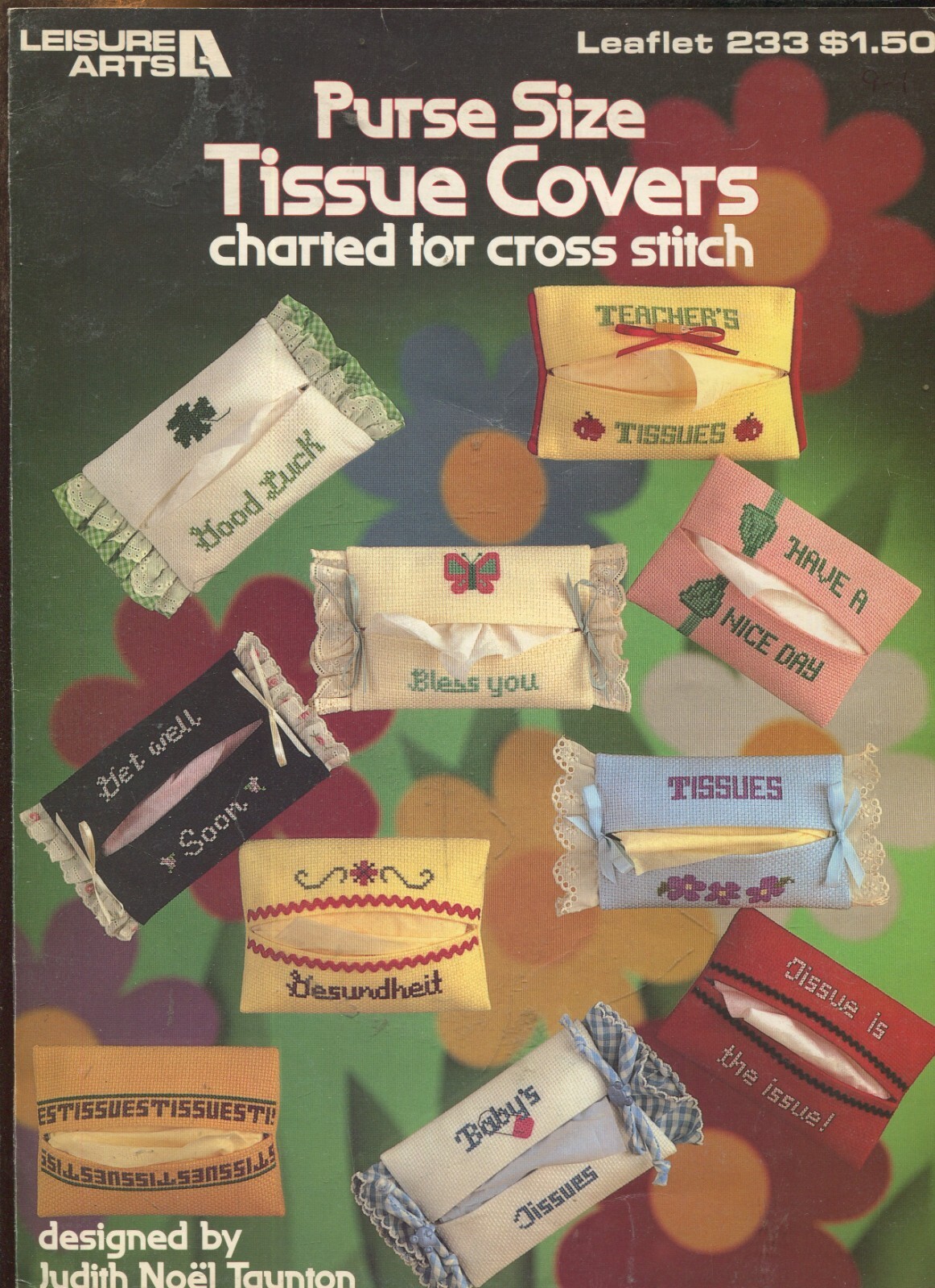 Purse Size Tissue Covers Charted For Cross Stitch Leisure Arts 233 Leaflet