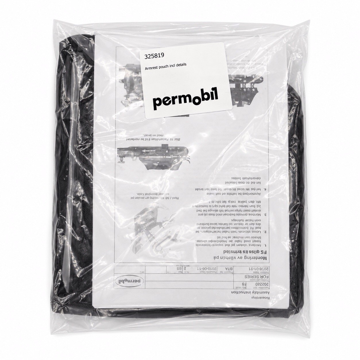 Permobil Armrest POUCH. Mounts Under The Armrest with the supplied Hardware.