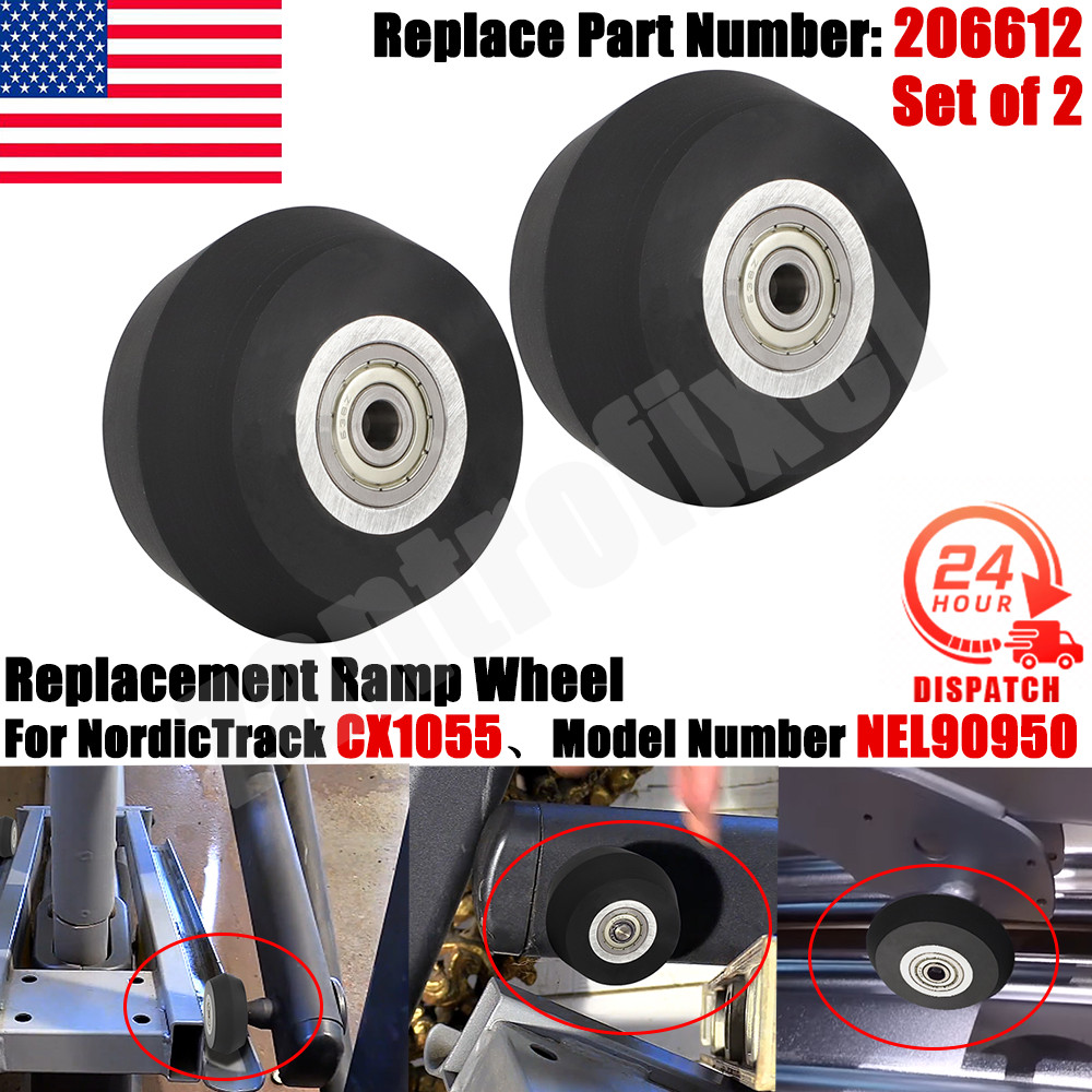 2x For NordicTrack CX1055 NEL90950 Part Number #206612 Replacement Ramp Wheel US