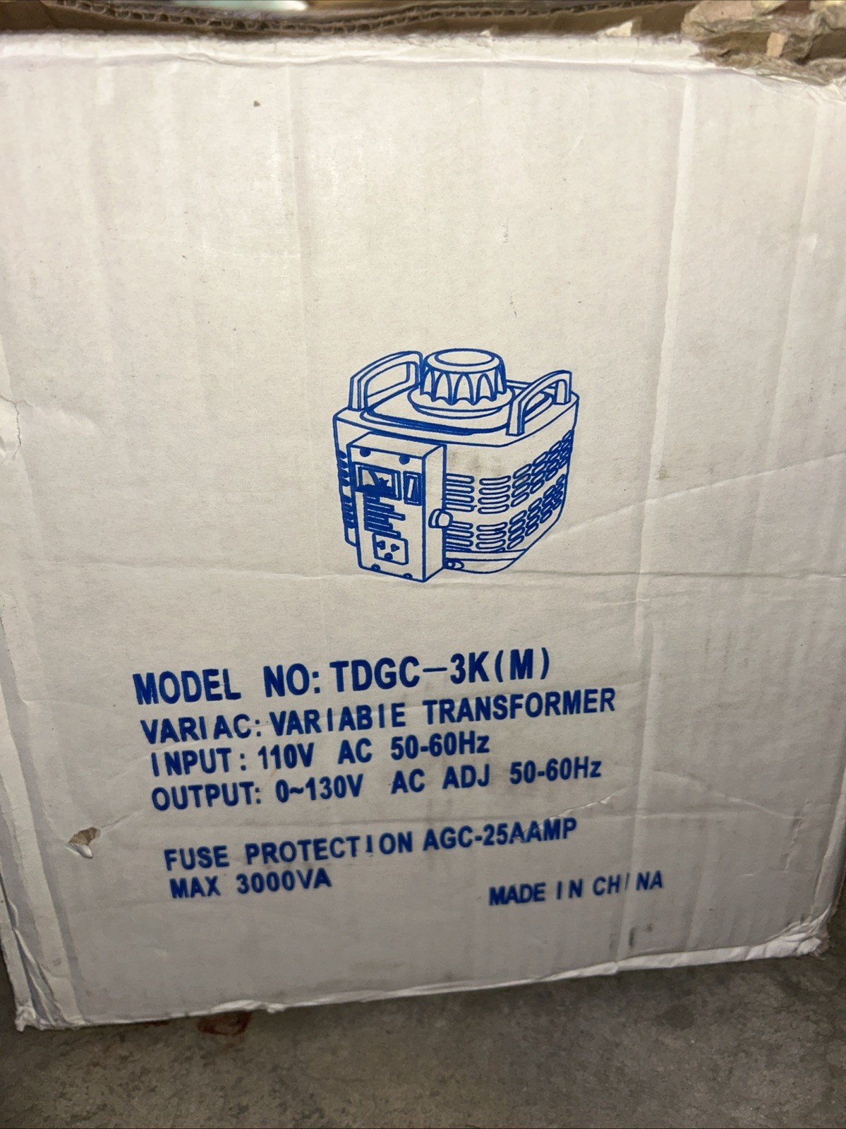 3000VA Variac Transformer 110 Variable AC Voltage Regulator Metered No Plug