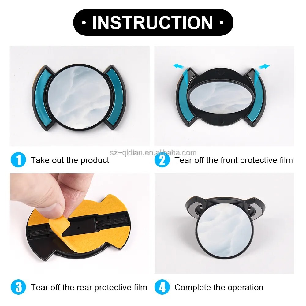 2pcs BLACK Universal Finger Phone Stand Grip Wireless Charging Compatible