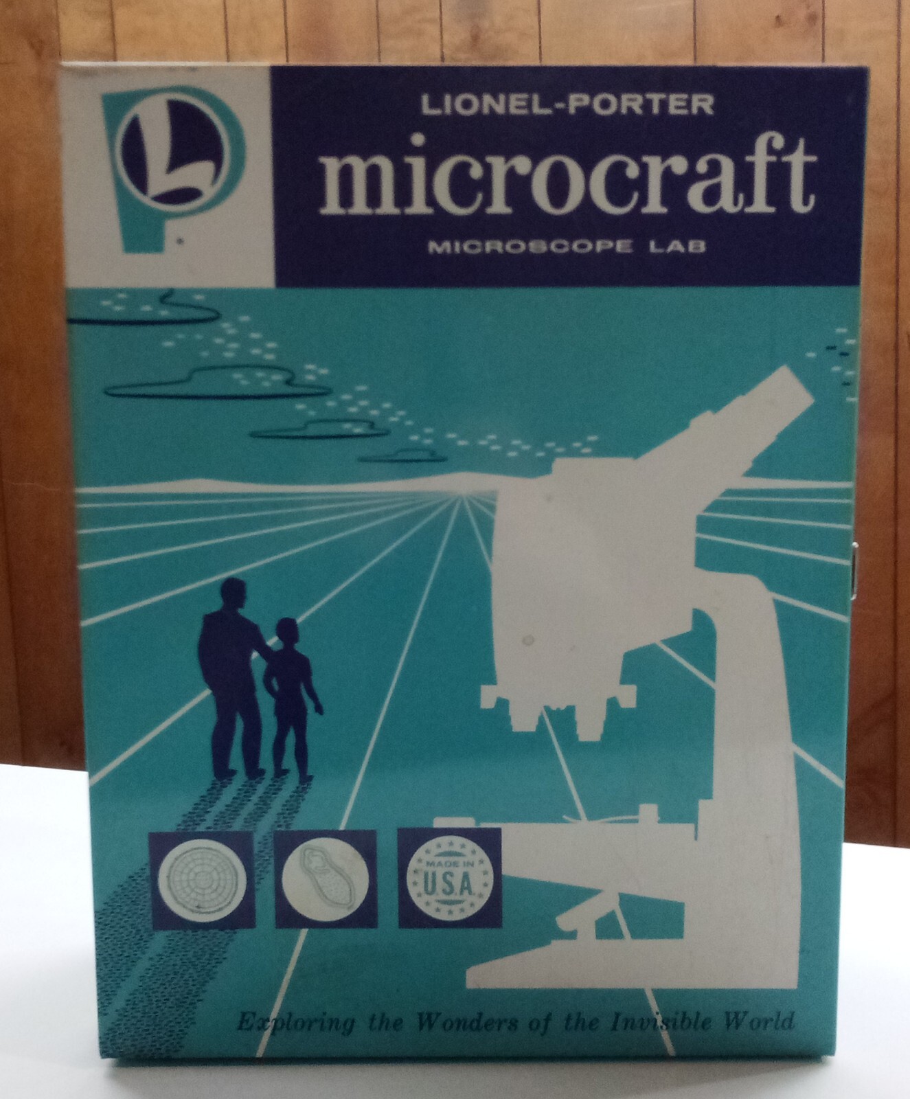 Lionel Porter Microcraft Microscope Lab 1960s metal case F