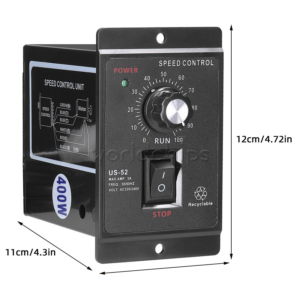 220V 400W AC Motor Speed Controller Speed Pinpoint Regulator Forward Backward