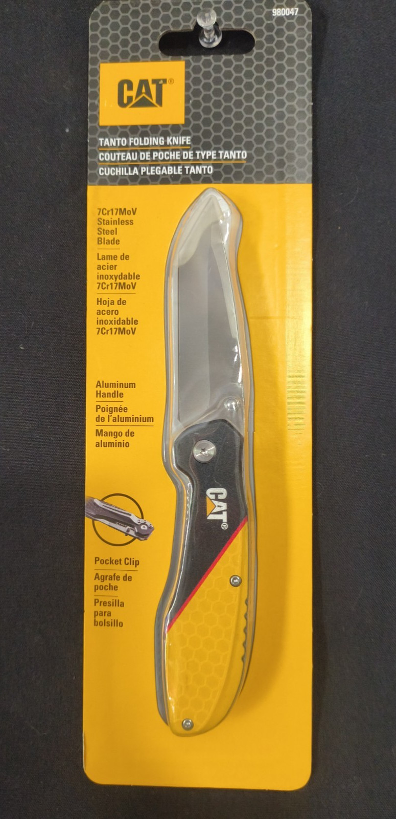Cat 7 Inch Drop Point Folding Knife - 980047