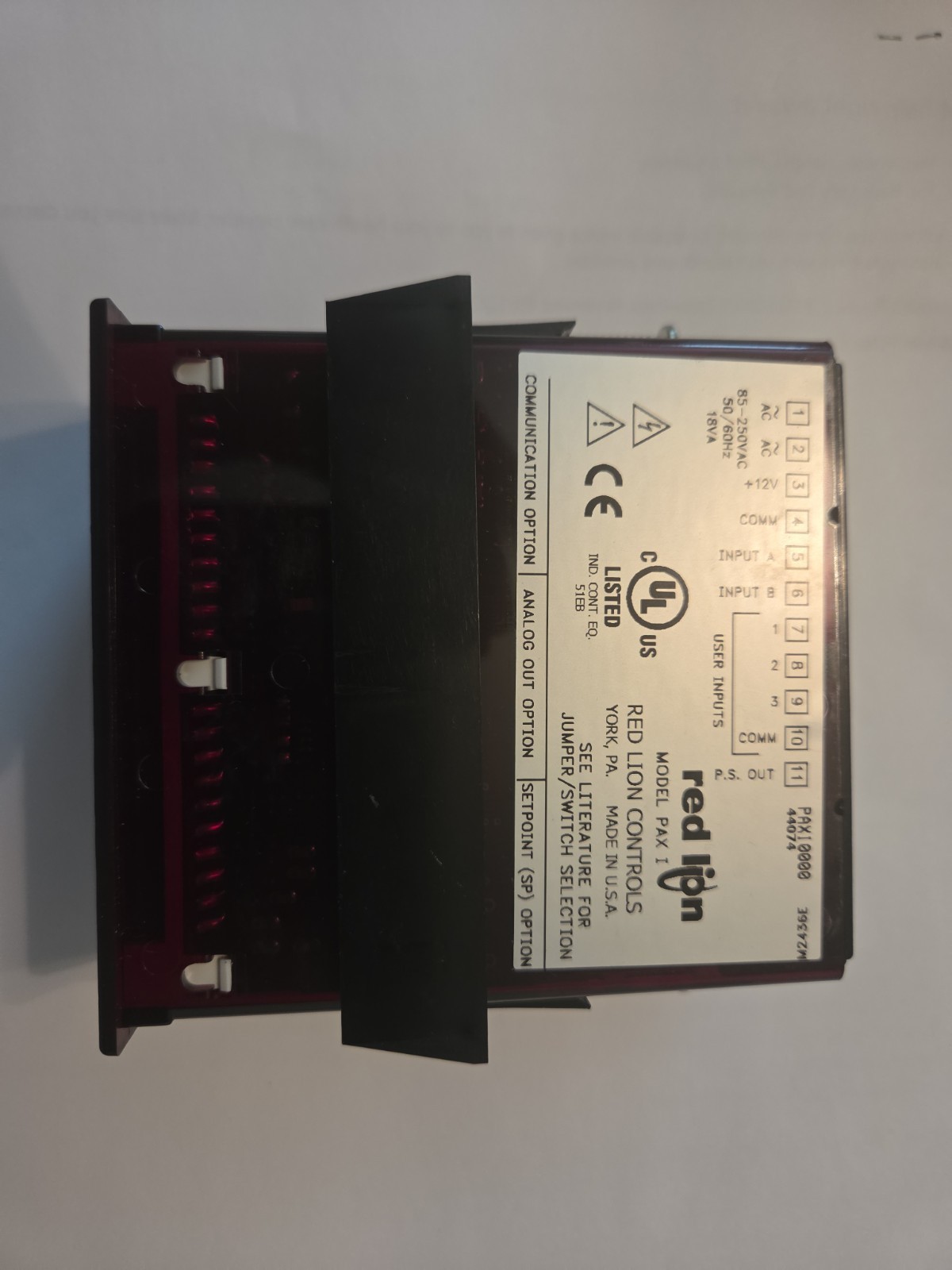 Red Lion Controls Pax1000 1/8 Digital Input Panel Meter