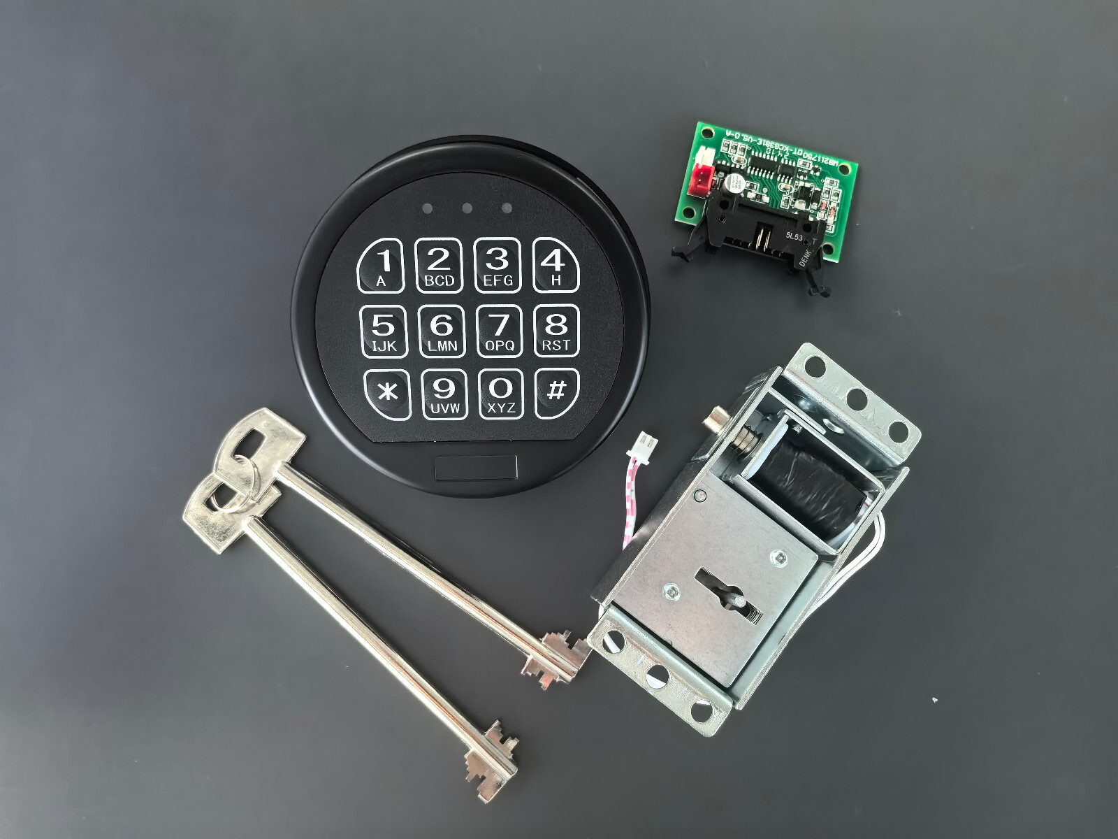 Gun Safe Lock Replacement with 2 Override Keys & Solenoid Black Keypad Safe Lock