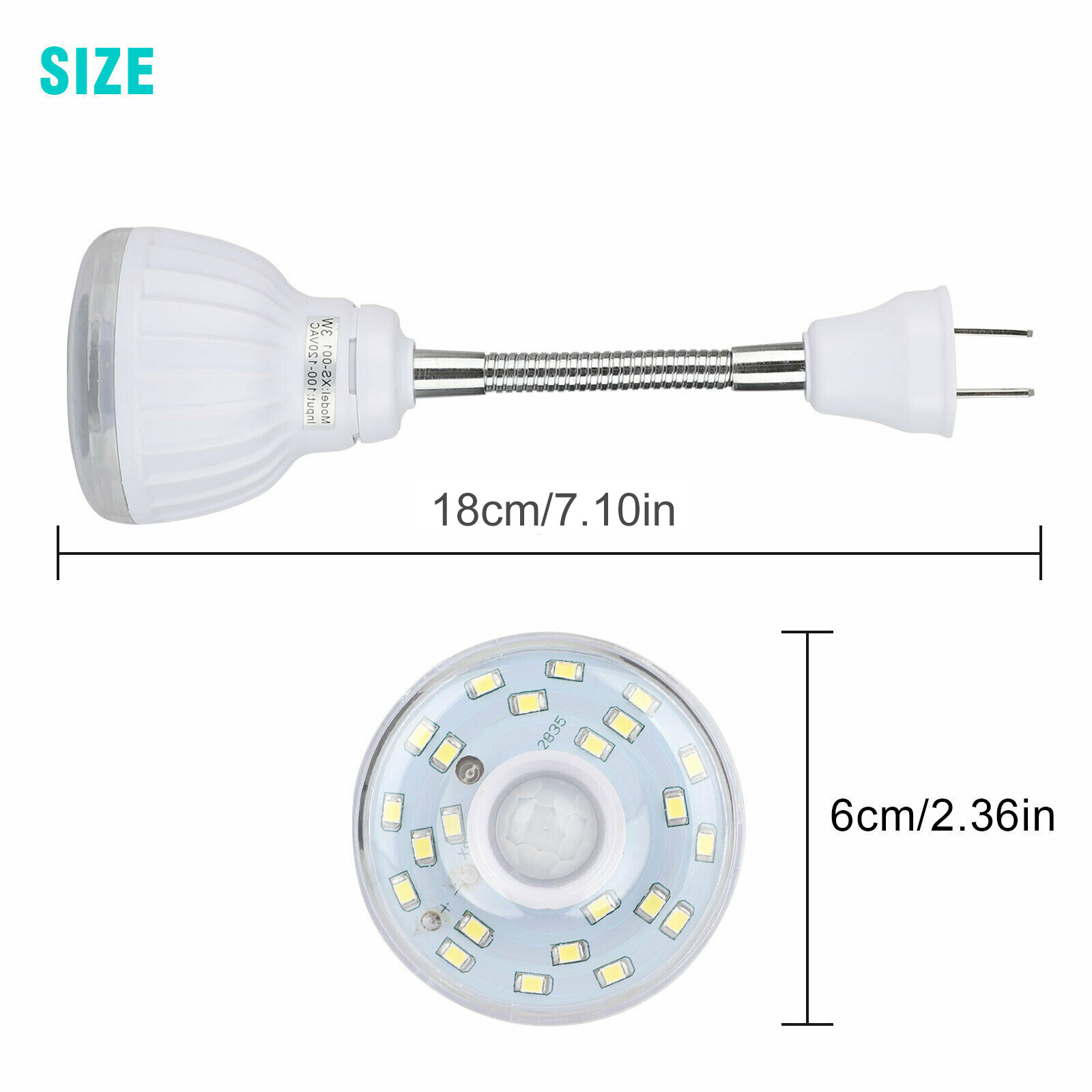 1-3PCS Motion-Activated Sensor Night Light LED AC Outlet Plug-In Wall Stair Lamp