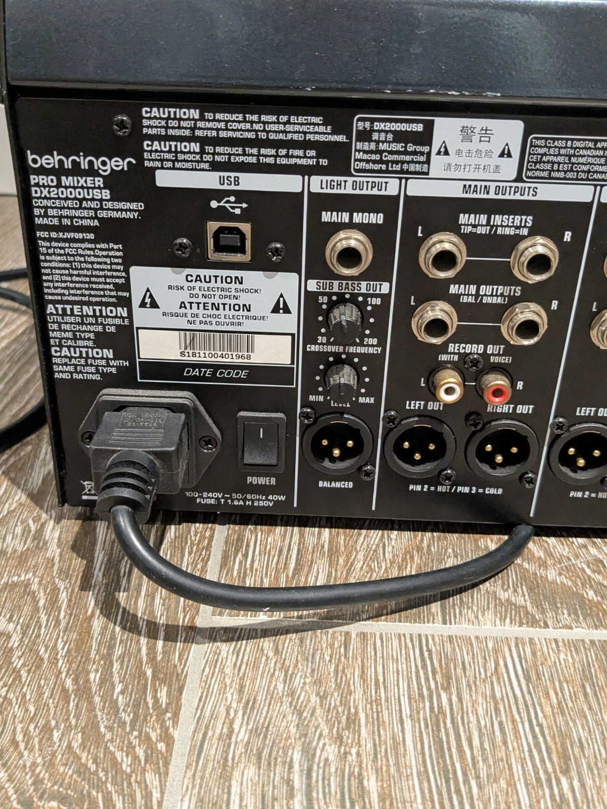 Behringer Pro Mixer DX2000USB 7-channel DJ Mixer Untested As Is 🔥🔥🔥