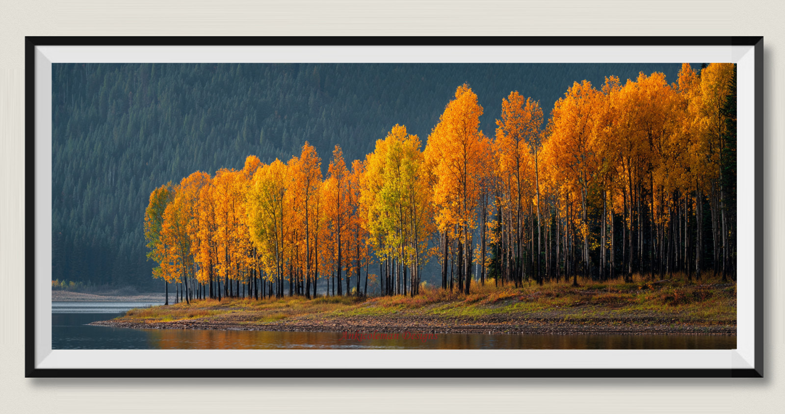 Aspens by the Water - Chart Counted Cross Stitch Patterns Needlework DMC Color