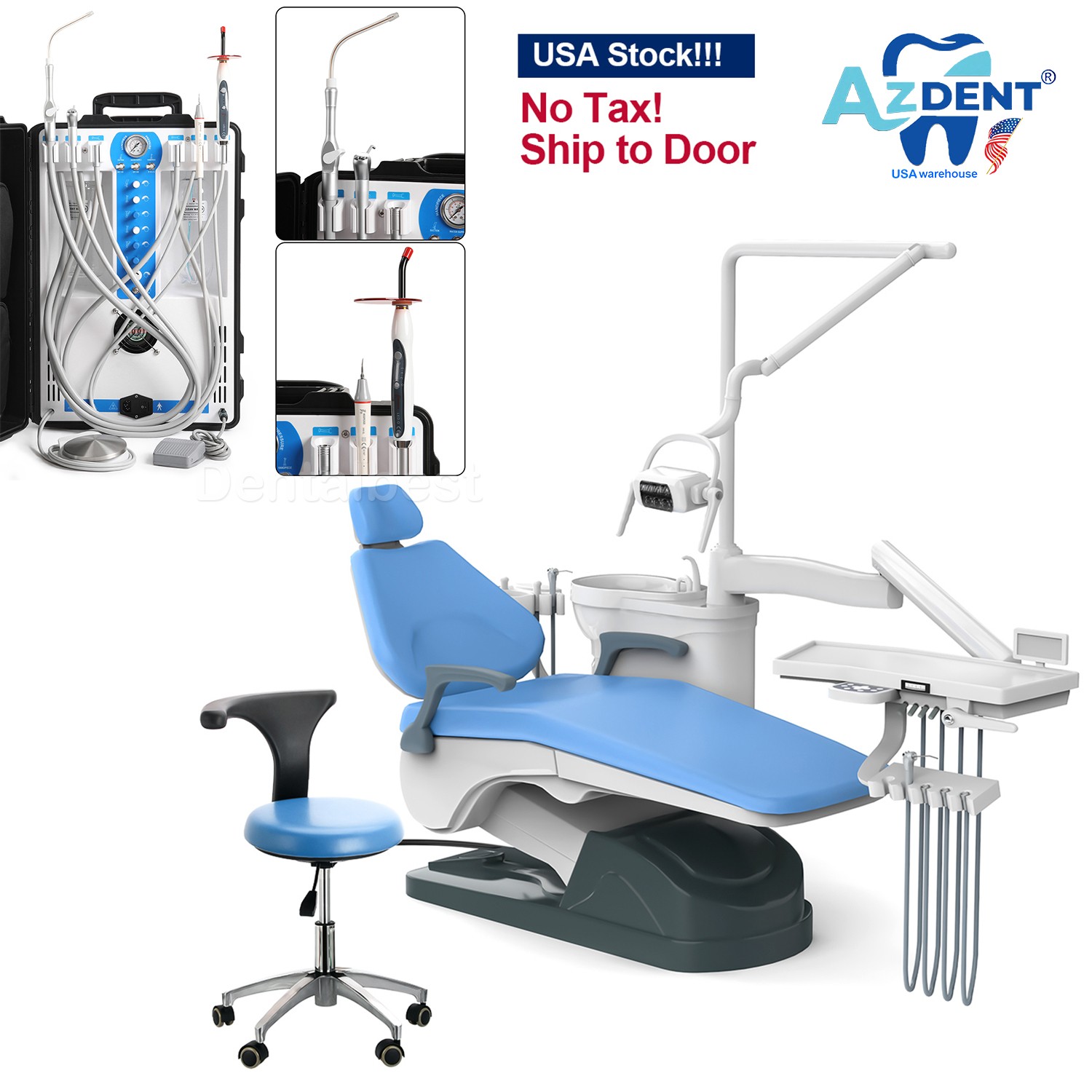 PLG Dental Unit Chair Computer Controlled DC Motor /Mobile Delivery Unit 4Hole