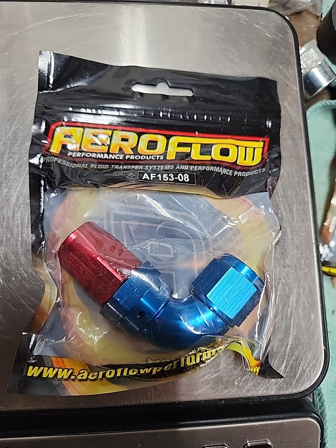 AEROFLOW AF153-08 90° FULL FLOW SWIVEL HOSE END -8AN