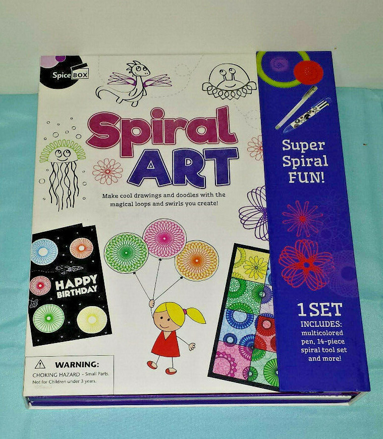 Spice BOX Spiral Art boxed art kit set with idea book, spiral tool set, & paper