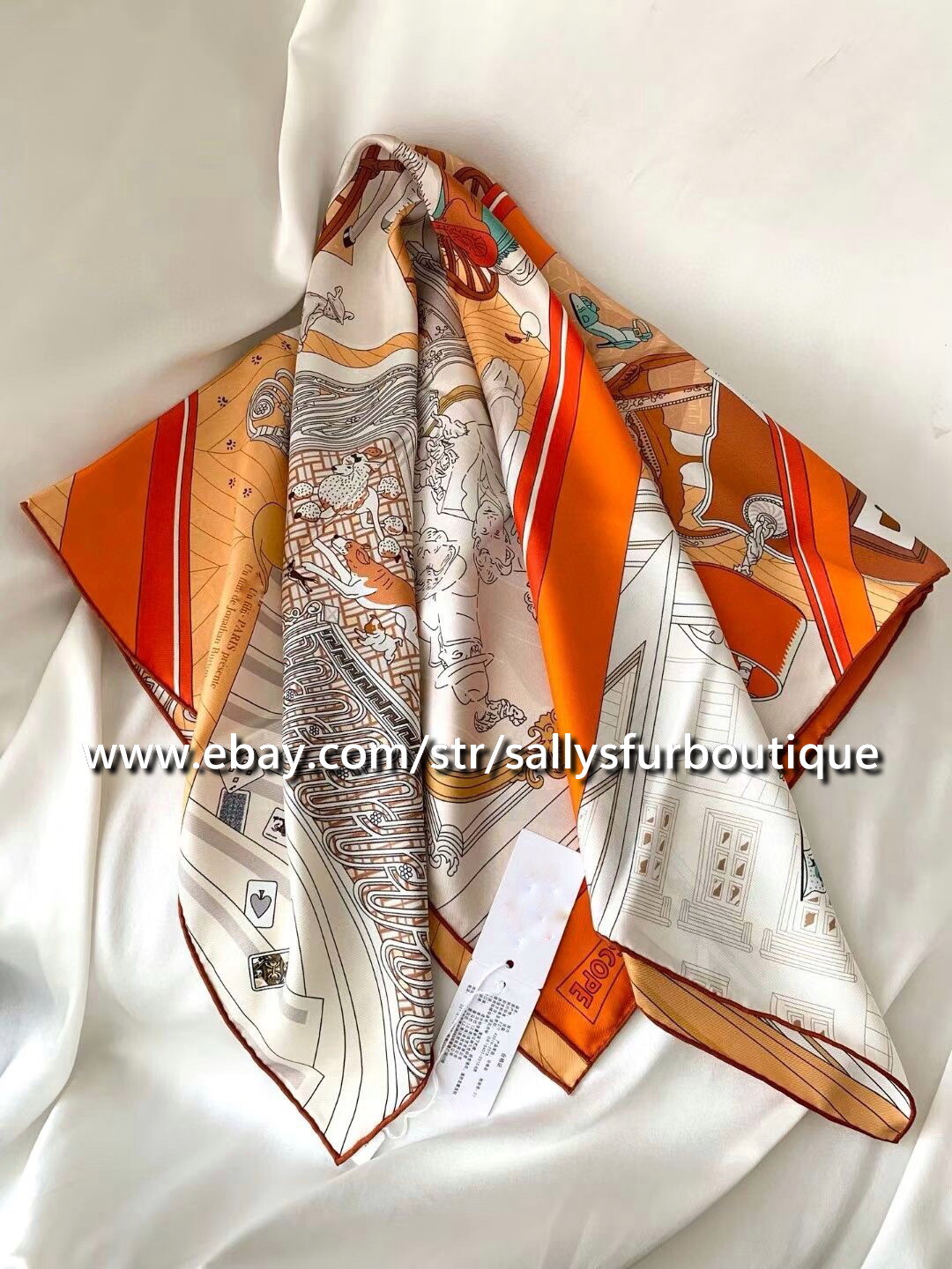 Sallys Boutique 18 Momme Twill Silk Wrap Scarf Room Print Double Face Shawl 35"