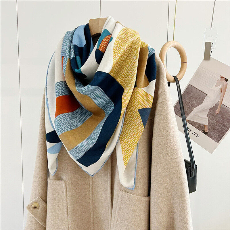 2023 70% Cashmere & 30% Silk Wrap Stole Scarf Fashion Square Shawl Bandanna 53"