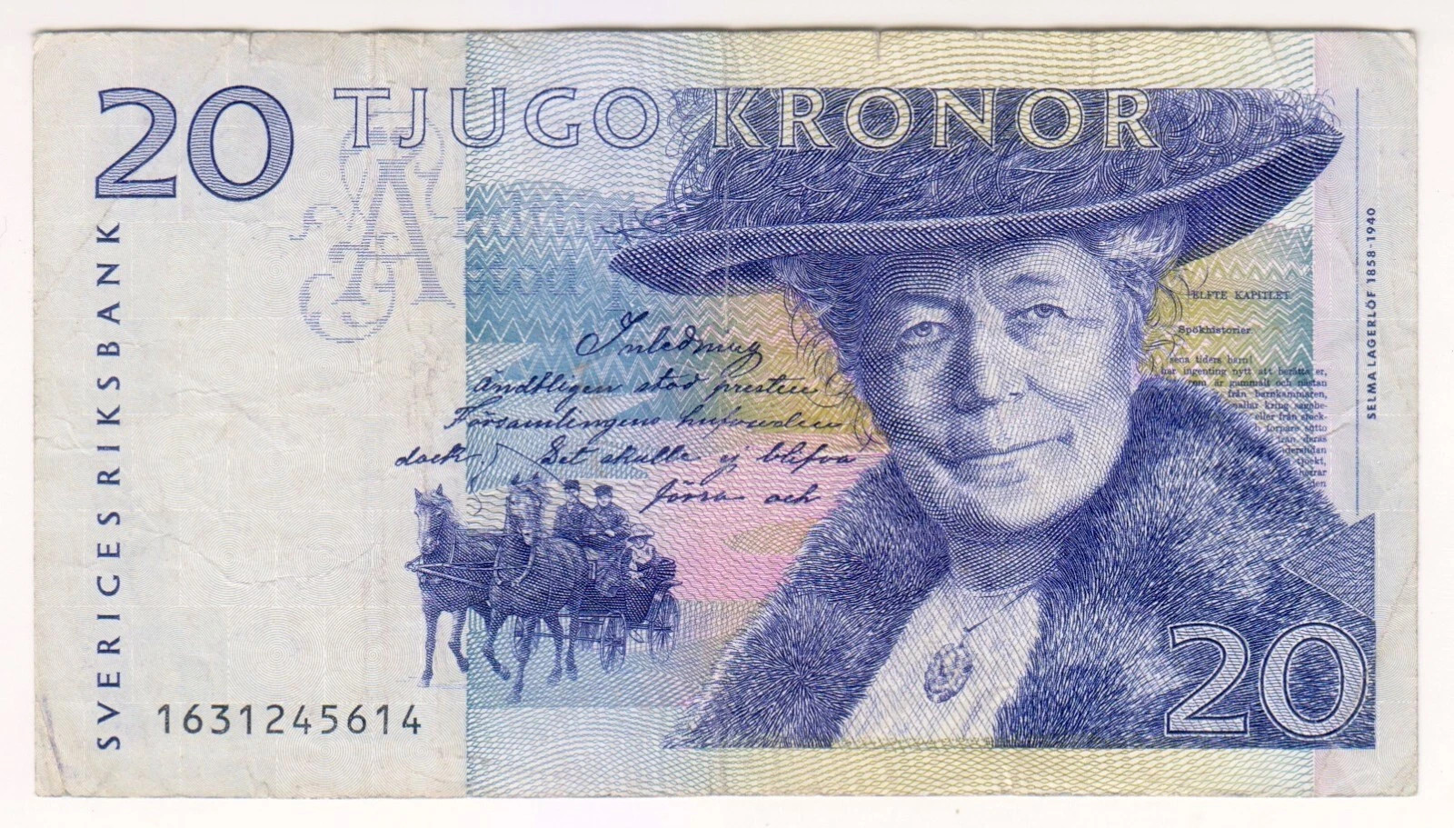 1997 Sweden 20 Kronor 1631245614 Paper Money Banknotes Currency