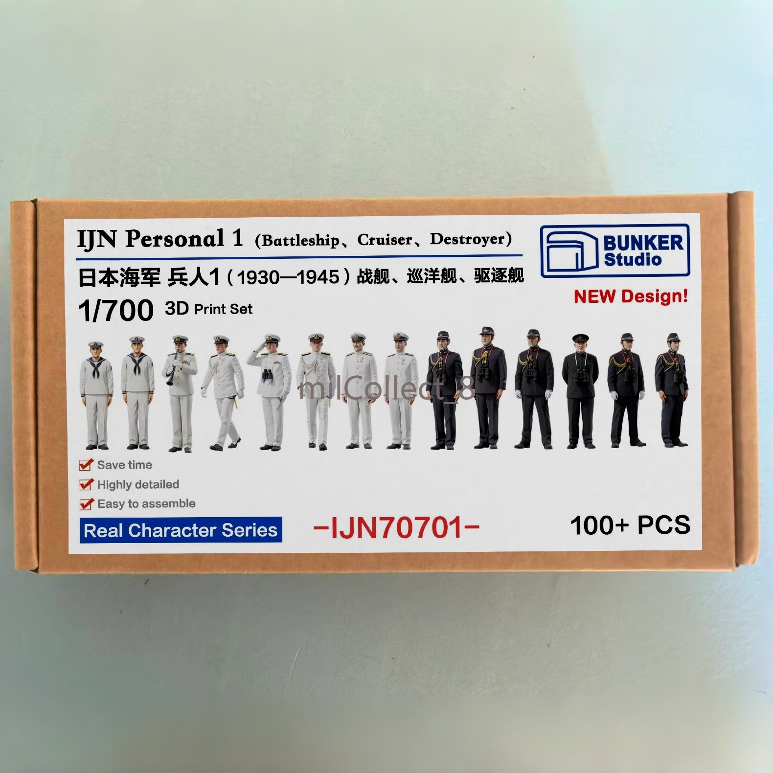 BUNKERStudio1/700 WWII IJN Battleship/Cruiser/Destroyer Crew Figure 3D Print Set