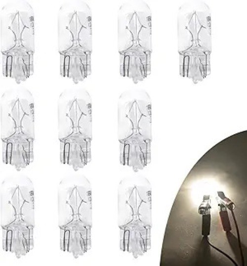 10 PCS Flat Foot T10 Car Small Light, 168 192 12V 5W Low Power High Transmittanc