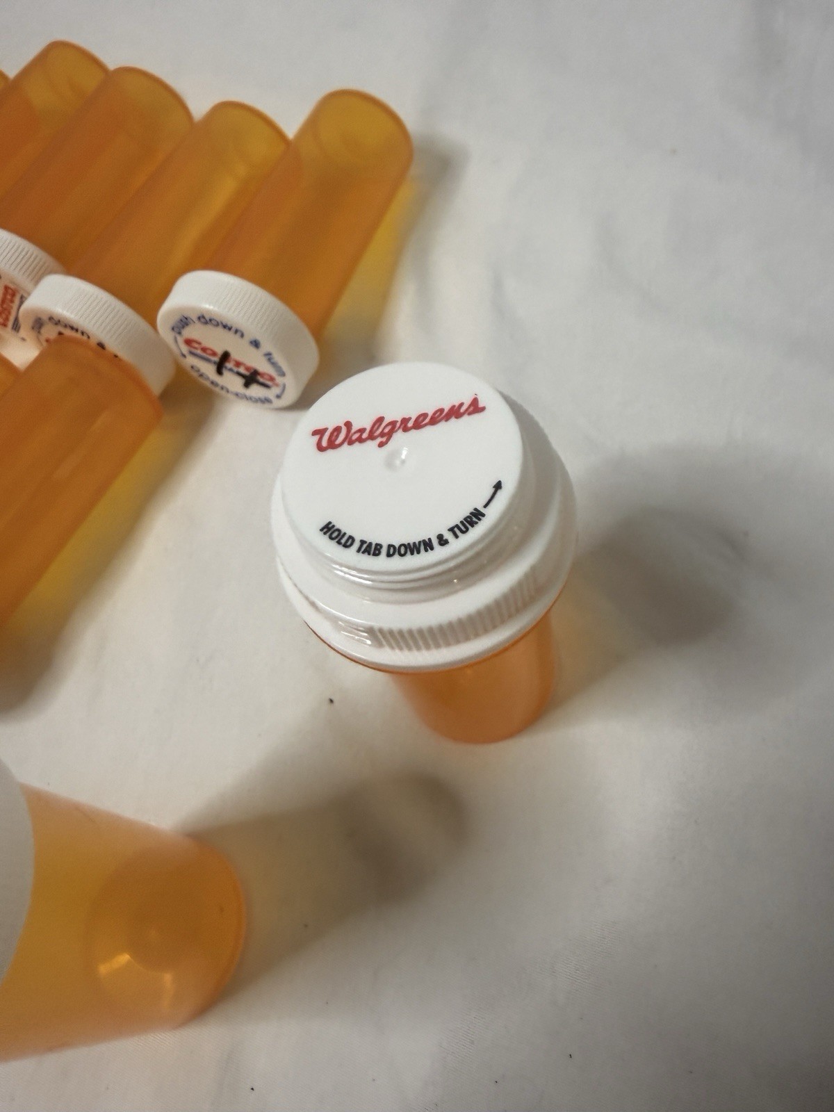 17 Empty RX Pill Bottles Crafts Storage Containers Repurpose Amber 3.5”
