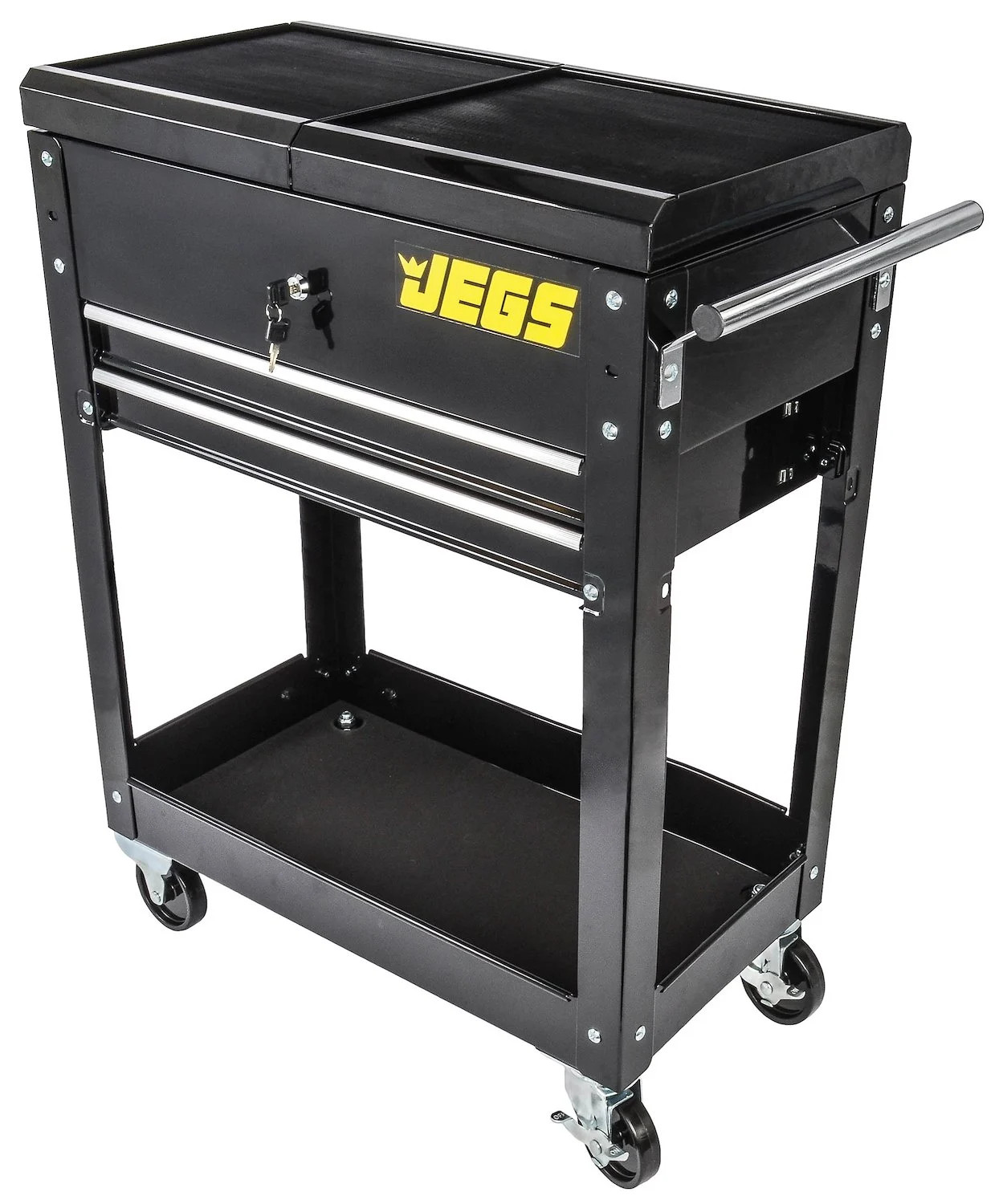 JEGS 81438 Heavy-Duty Tool Box Cart 27.2 in. L x 15.2 in. W x 38 in. H Sliding T