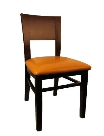 H&D Commercial Seating Wood Restaurant Chair w/ Black Finish & Black Vinyl Seat