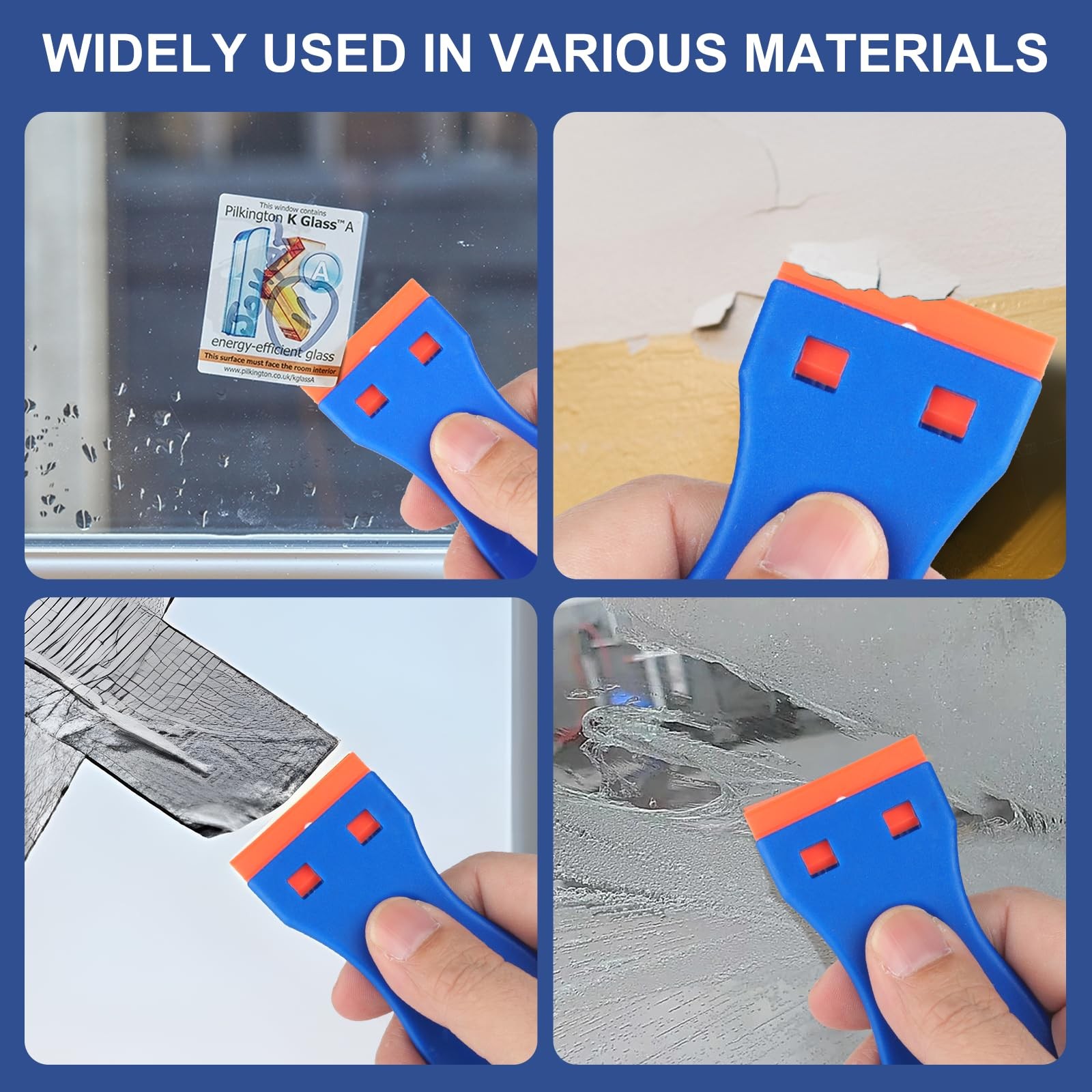 Plastic Razor Blade Scraper Tool, 2 Pcs Razor Scraper with 20 Pcs Plastic Bla...