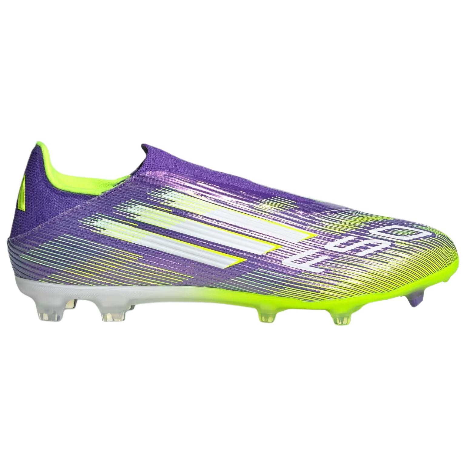 Adidas Adizero F50 League Laceless FG MG Purple Rush Lucid Lemon - JH7734