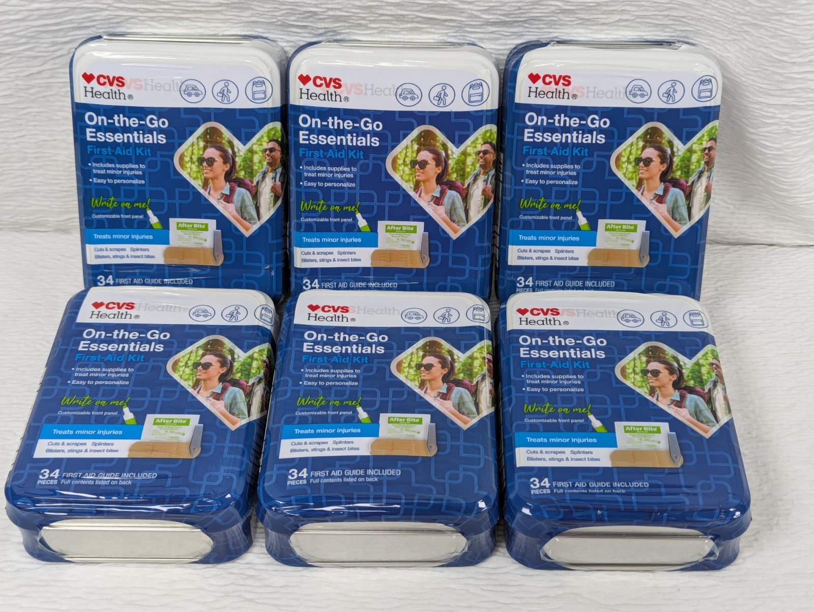 CVS Health - On-the-Go Essentials - 34 Piece First Aid Kits - 6 Pack