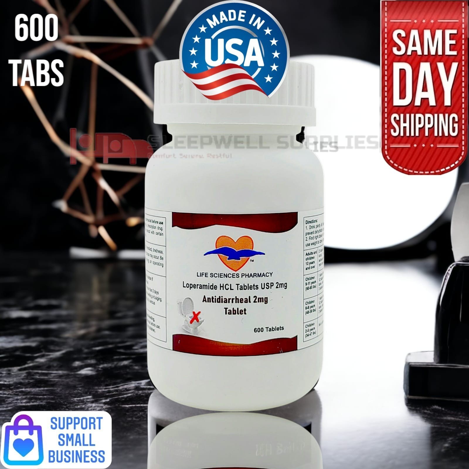 Anti-Diarrheal 2MG 600 Tablets Made in USA Exp. 09/2028 SAME DAY SHIPPING