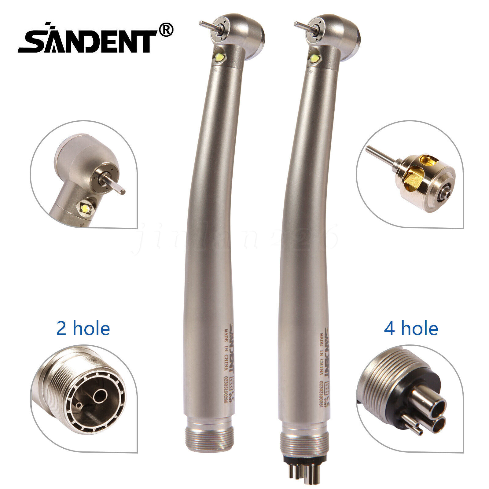 Sirona Style Dental High Speed Handpiece LED Fiber Optic Torque 4H 2Hole