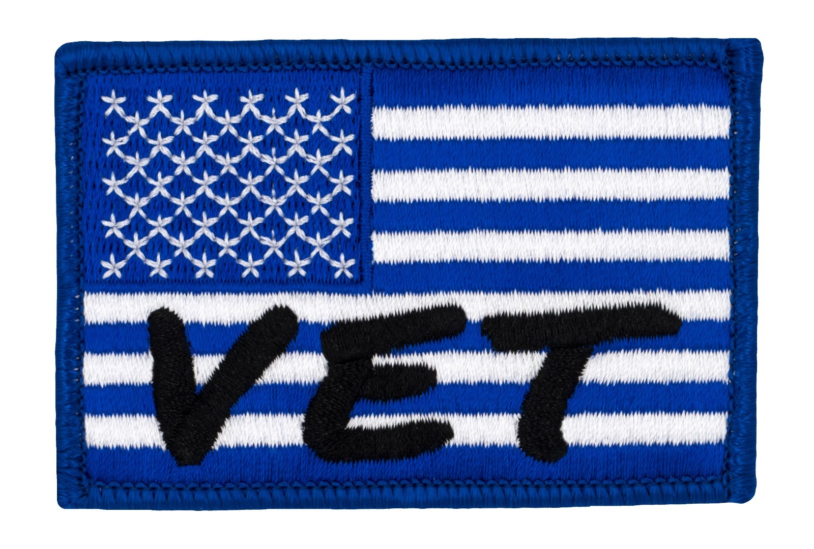 US Flag Blue & White - Veteran (Hook Fastener) (L24V) 3" x 2" Patch 30564